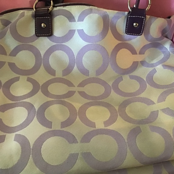 Coach Lilac Beige Signature Large Tote Handbag - Picture 5 of 6